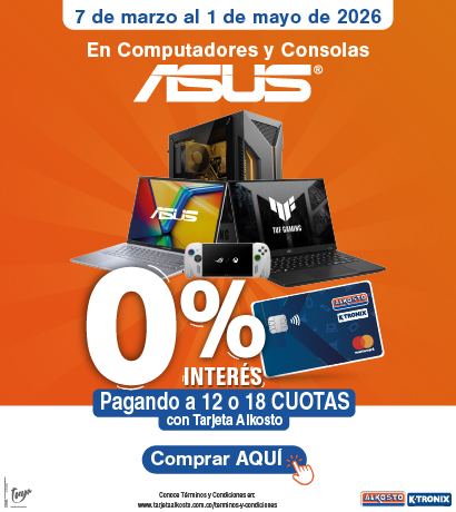 Banner 0% Interés Asus Tarjeta Alkosto