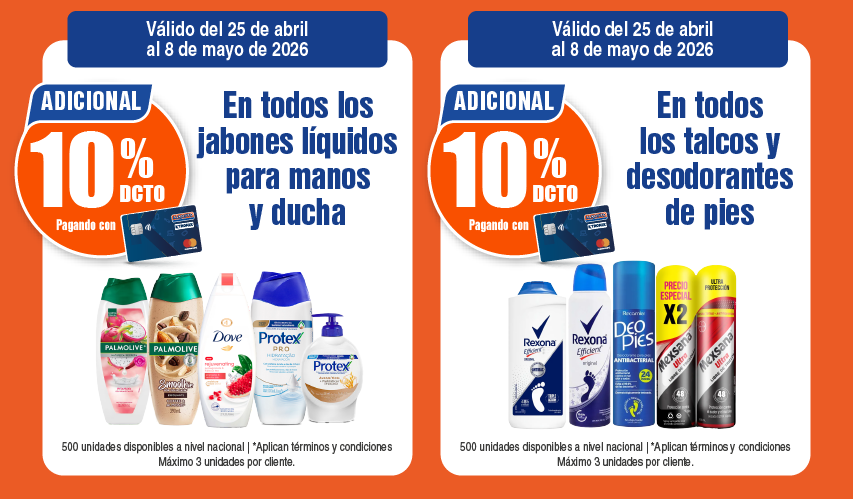 Jabones líquidos y talcos